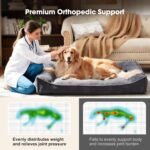FURTIME XL Orthopedic Dog Beds Large Sized Dog, Extra Thick Supportive Comfort Pet Sofa, Ergonomic Slant Dog Couch Bed with Removable Washable Cover, Ultra Soft Surface & Non-Slip Bottom, Grey, 42" - Image 7