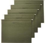 Amazon Basics Hanging File Folders with Adjustable Tabs, Sturdy Expandable Document Organizer, Letter Size 8.5x11 inch, Green, 25-Pack - Image 2