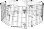 Amazon Basics Foldable Octagonal Metal Exercise Pen for Dogs, Indoor/Outdoor, Single Door, 8 Panels, 24" Height, Extra Small, Easy to Assemble, Black - Image 2