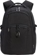Amazon Basics Travel Laptop Backpack with Multiple Pockets and Compartments for 17 in / 43.1 cm Laptop, Water Resistant, Spacious with Padded Shoulder Straps, Black - Image 2