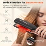 HITTIONA 1.75” Wide Ceramic Hair Straightener for Long Hair, Fast Styling | Infrared Ionic Flat Iron With Sonic Vibration Anti-Frizz Styling, 5s Fast Heat-Up For Leave Silky Smooth Look - Image 6