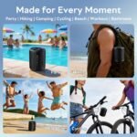 Portable Bluetooth Speaker, IPX7 Waterproof Wireless Speaker with 20W Loud Stereo Sound, 15H Playtime & Beat-Synced RGB Light, Small Outdoor Speaker for Shower, Pool, Beach, Hiking and Gifts - Image 8