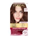 L'Oreal Paris Excellence Crème Permanent Hair Dye, Triple Care Hair Color with Hyaluronic Acid for 100% Gray Coverage, 4AR Dark Chocolate Brown, 1 Kit (Packaging May Vary) - Image 2