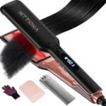 HITTIONA 1.75” Wide Ceramic Hair Straightener for Long Hair, Fast Styling | Infrared Ionic Flat Iron With Sonic Vibration Anti-Frizz Styling, 5s Fast Heat-Up For Leave Silky Smooth Look - Image 2