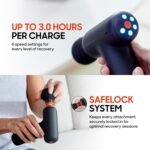 Sharper Image PowerBoost Core Mini Massage Gun [2026 Version] Deep Tissue Percussion Massager with 6 Speeds for Back & Full Body Muscle Pain Relief, Portable with 4 Attachments & Carry Pouch - Image 5