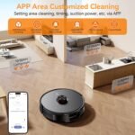 Robot Vacuum and Mop Combo, 90-Day Self-Emptying, 10,000 Pa Suction, with dToF & Laser Navigation & Smart Mapping, Anti-Tangle, 160-Min Runtime, Ideal for Hard Floors, Pet Hair & Carpets - Image 6