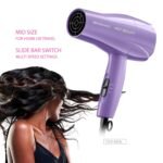 Hot Beauty 1875 Ceramic Hair Dryer, Powerful Fast Drying, Multi-Setting with Comb Attachment, Additional Detangler Included, Slide Bar Switch, Compact for Home & Travel (Purple) - Image 5