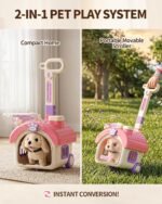 23Pcs Dog Toys for Kids Girls, Walking Barking Interactive Realistic Stuffed Dog with Portable Puppy Stroller & Accessories Toys, Pretend Puppy Pet Care Playset Gifts for Little Girls 3 4 5 6 Year Old - Image 3