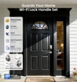 Veise VE012W-B Wi-Fi Fingerprint Smart Lock with Handle Set, Remote App Control, Keyless Entry Front Door Lever, Built-in WiFi No Hub Needed, Backlit Keypad Deadbolt, Auto-Locking, Satin Nickel - Image 6