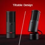 HyperX SoloCast 2 – Gaming USB Condenser Mic for PC, USB-C to USB-A, Built-in Pop Filter, Internal Shock Mount, Plug and Play, 24-bit / 96kHz, Compact Tiltable Stand – Black - Image 6