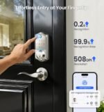 Veise VE017-L Fingerprint Smart Lock with Lever Handles, App Control, Keyless Entry Front Door Lock Set, Electronic Digital Keypad Deadbolt, Remote Grant, Emergency Power Port, Auto Lock, Satin Nickel - Image 7