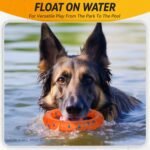 FUSOTO Dog Ring Toy, Indestructible Flying Discs for Throwing Catching, Water Floating Dog Training Ring for Medium Large Breeds (Orange - φ9 inches) - Image 6