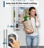 TEEHO TE002 Fingerprint Deadbolt with Keypad for Front Door, Matte Black | 1-Second Fingerprint Unlock, ANSI Grade 3, 20 User Codes, Auto Lock, Anti-Peep Password, IP54 Waterproof & Low Battery Alerts - Image 5