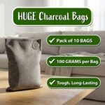 100g Bamboo Charcoal Bags (Pack of 10 Bags) - Activated Charcoal Odor Absorber - Reusable Bags for Homes, Cars, Closets, & Shoe Odor - Absorbs Odors & Moisture - Organic Sustainable Room Air Freshener - Image 4