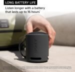 Sony SRS-XB100 Wireless Bluetooth Portable Lightweight Speaker, Black | 16 Hr Battery, Super-Compact Travel Speaker, IP67 Waterproof & Dustproof Shower Speaker, Versatile Strap, Hands-free Calling - Image 6