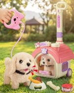 23Pcs Dog Toys for Kids Girls, Walking Barking Interactive Realistic Stuffed Dog with Portable Puppy Stroller & Accessories Toys, Pretend Puppy Pet Care Playset Gifts for Little Girls 3 4 5 6 Year Old - Image 2