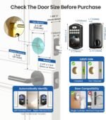 Veise KS02A Fingerprint Door Lock, Keypad Deadbolt, Matte Black | Keyless Entry, AI Fingerprint, 20 Codes, Auto Lock, Anti-Peeping Code, IP54 Waterproof, Electronic Deadbolt for Front Door - Image 10