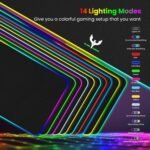 BladeHawks Extra Large RGB Gaming Mouse Pad-14 Light Modes, Extended Soft LED Mouse Pad, Anti-Slip Rubber Base, Computer Keyboard Mousepad Mat (31.5 x 12 Inch) | LED mouse pad with 14 lighting modes, covers keyboard & mouse, anti-slip rubber base, waterproof surface, USB powered - Image 3