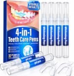 Teeth Whitening Pen Kit - 35% Carbamide Peroxide, Stain Removal, 4 Whitening Pens + 2 Remineralizing Pens, Enamel Repair, Anti-Cavity, Sensitive Teeth Care, 6 x 0.14 fl oz(Mint) - Image 2