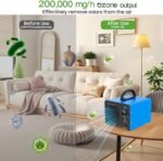 Ozone Generator Machine200,000mg/h, High Capacity Ozone Odor Eliminator Removal Air Purifier for Home Car Pet & Basement Odor, Suitable for Spaces up to 7,000 Square Feet, Blue - Image 3