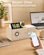 GoldJoy 7 in 1 Bluetooth Speaker Wireless Charging Station for Home Gift | Sound with Punchy Bass, Sunset Lamp & White Noise for Sleep, Smart Flip-Up LCD Display, Clock Syncs Phone's Time and Date - Image 8