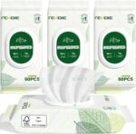 Unscented Dog Wipes & Cat Wipes (4x50 Packs) | Hypoallergenic, pH Balanced for Paws, Body, Eyes & Ears Grooming |All-Natural Plant Fiber Wipes with Aloe & Vitamin E | Pearl Texture - Image 2
