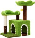 Sunflower Short Cat Tree with Cat Scratching Posts Small Cat Tower | Cat Condo,Cat Perch,Cat Bed 3-in-1 Cat Scratcher for Small Cats and Kittens - Image 10