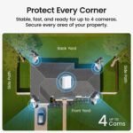 aosu D1 Classic 4-Cam Kit, Security Cameras Wireless Outdoor, Solar Powered | No Subscription Required, 32GB Build-in Storage, 360° Auto Tracking, Solar Powered, 3MP Color Night Vision, Easy Install - Image 3