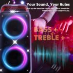 Foxdawn Party Bluetooth Speaker: 240W Peak Loud Sound, Deep Bass, 15H Playtime, Fast Charge, IPX4 Waterproof, TWS, Led Light Show, Large Portable Wireless Speakers for Outdoor, Camping, Backyard, Home - Image 6