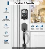 TEEHO TE002 Fingerprint Deadbolt with Keypad for Front Door, Matte Black | 1-Second Fingerprint Unlock, ANSI Grade 3, 20 User Codes, Auto Lock, Anti-Peep Password, IP54 Waterproof & Low Battery Alerts - Image 6