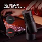 HyperX SoloCast 2 – Gaming USB Condenser Mic for PC, USB-C to USB-A, Built-in Pop Filter, Internal Shock Mount, Plug and Play, 24-bit / 96kHz, Compact Tiltable Stand – Black - Image 7