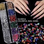 Teenitor 4 Boxes Nail Charms and Gems Set, Nail Rhinestones Nail Kit with Nail Art Brushes Nail Stand, Nail Gems Nail Design Tools with 15pcs Nail Stickers, Gold Nail Pearls for Women Nail Decorations - Image 6