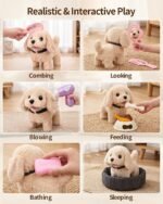23Pcs Dog Toys for Kids Girls, Walking Barking Interactive Realistic Stuffed Dog with Portable Puppy Stroller & Accessories Toys, Pretend Puppy Pet Care Playset Gifts for Little Girls 3 4 5 6 Year Old - Image 6