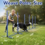 6 Weave Poles or 2 Hurdle Dog Agility Set, Indoor & Outdoor - Image 5
