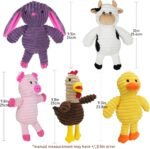 Prime Pets Dog Toys, 5 Pack, Plush Dog Squeaky Toys, Assortment Value Bundle Animal Pet Toy for Small Medium Large Dogs, Stuffed Puppy Chew Toy - Image 6