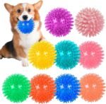 9 Pack Squeaky Dog Balls 2.5″ Dog Toys Balls for Small Medium Dogs Pet Puppy Chew Toys for Teething No Odor Durable Spiky Balls for Teeth Cleaning and Training for Small Dogs（Small） - Image 2