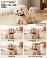 23Pcs Dog Toys for Kids Girls, Walking Barking Interactive Realistic Stuffed Dog with Portable Puppy Stroller & Accessories Toys, Pretend Puppy Pet Care Playset Gifts for Little Girls 3 4 5 6 Year Old - Image 4
