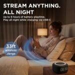 Gemini Home Speaker with AI Voice Assistant Access & Built-in Mic, Bluetooth White Noise Machine for Bedroom, 16 Sleep Sounds, 8 RGB Night Light Modes, LED Clock Display (BRS-180) | White noise machine for bedroom - 16 sleep sounds, 8 RGB night light modes - rich audio sound - black - Image 8