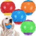 LECHONG 3.5in Squeaky Dog Balls Toys for Training, Dog Toys to Keep Them Busy, High Bouncy Balls for Interactive Playing, Great for Puppy Pet Teething and Chew 4Pcs - Image 2