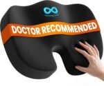 Everlasting Comfort Doctor Recommended Memory Foam Seat Cushion for Office Chairs & Car - Ergonomic Office Desk Accessories - Cushions for Tailbone Pain Relief, Sciatica (Black, Large) - Image 2