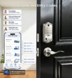 Veise VE017-L Fingerprint Smart Lock with Lever Handles, App Control, Keyless Entry Front Door Lock Set, Electronic Digital Keypad Deadbolt, Remote Grant, Emergency Power Port, Auto Lock, Satin Nickel - Image 4