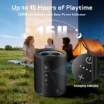 Portable Bluetooth Speaker, IPX7 Waterproof Wireless Speaker with 20W Loud Stereo Sound, 15H Playtime & Beat-Synced RGB Light, Small Outdoor Speaker for Shower, Pool, Beach, Hiking and Gifts - Image 4
