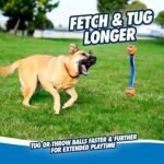 Chuckit! Ultra Duo Tug Dog Toy - Two Ultra Balls on a Durable Nylon Cord Handle - Fetch and Tug-of-War Toy for Dogs - Size Medium - For Breeds 20-60 lbs - 2.5-inch Diameter - Orange and Blue - Image 7