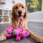 goDog Dragons Squeaky Plush Dog Toy with Chew Guard Technology, Durable Fabric & Squeaker for Active Play, Pink, Large - Image 8