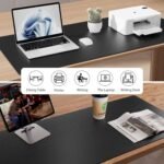 Aothia Leather Office Desk Pad Protector, Non-Slip PU Leather Desk Blotter, Waterproof Laptop Writing Mouse Pad for Office and Home, Black, 31.5" x 15.7" - Image 6