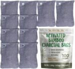 100g Bamboo Charcoal Bags (Pack of 10 Bags) - Activated Charcoal Odor Absorber - Reusable Bags for Homes, Cars, Closets, & Shoe Odor - Absorbs Odors & Moisture - Organic Sustainable Room Air Freshener - Image 2