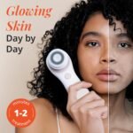 Vanity Planet Raedia Facial Cleansing Brush - Electric Facial Cleansing Brush with 4 Exfoliating Brush Heads - Waterproof, Handheld, Lightweight for Face Scrubber and Exfoliating Face - Warm Grey - Image 6