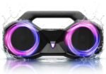 OZJ Bluetooth Speaker Outdoor Loud: 80W(Peak) with Bass, Portable Wireless Speaker with IPX7 Waterproof, 20H Playtime, RGB Lights, TWS for Outside, Beach, Work (Black) - Image 2