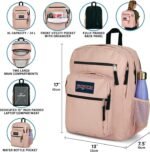 JanSport Laptop Backpack - Computer Bag with 2 Compartments, Ergonomic Shoulder Straps, 15” Laptop Sleeve, Haul Handle - Black - Image 7