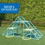 Eezy Peezy Mega Pyramid Monkey Bars Climbing Tower Active Outdoor Fun for Kids Ages 3 to 8 Years Old, Blue/Green - Image 7